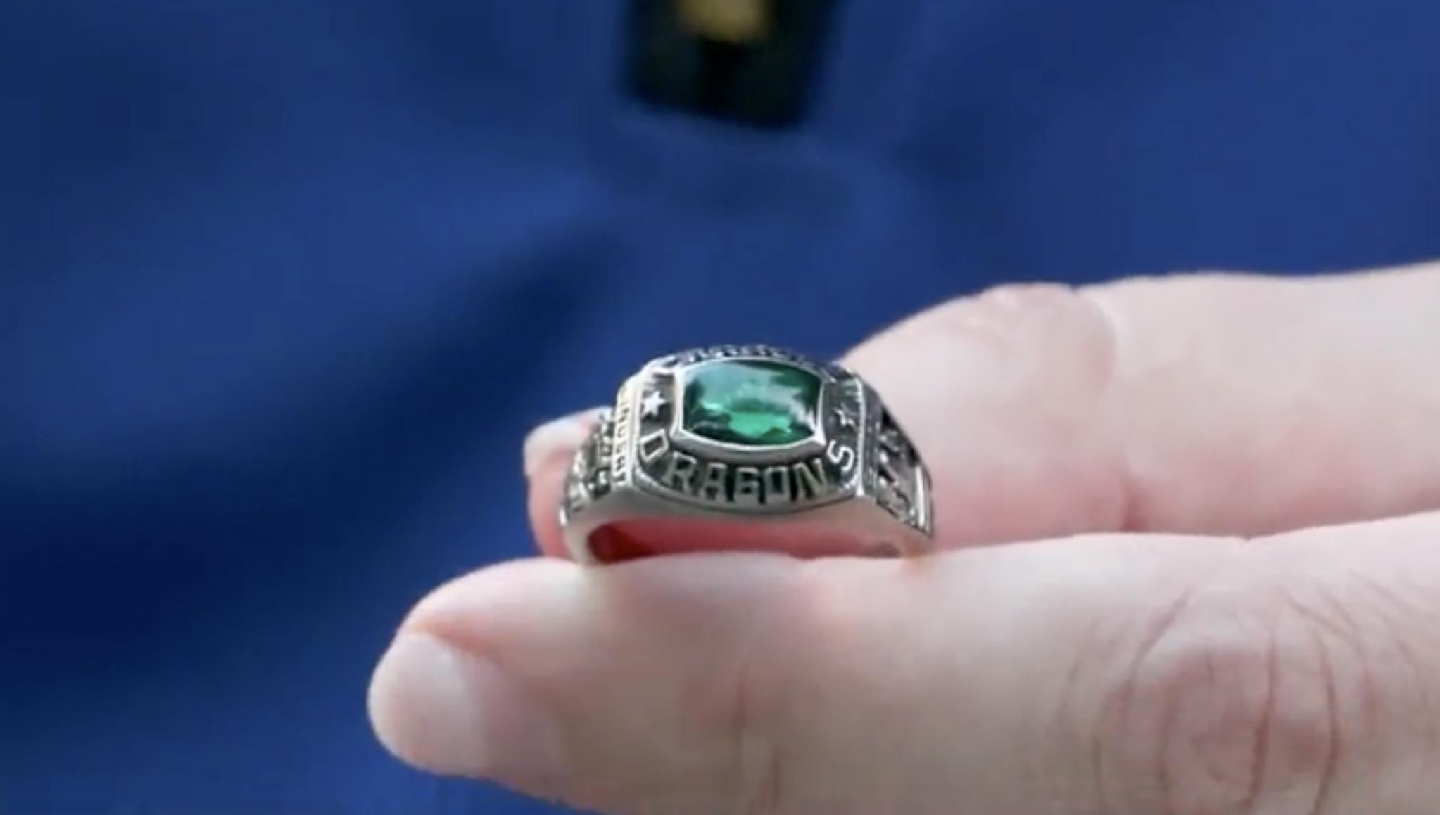 This ring was missing for two decades, spending some time buried in boxes of jewelry before being returned to its grateful owner.