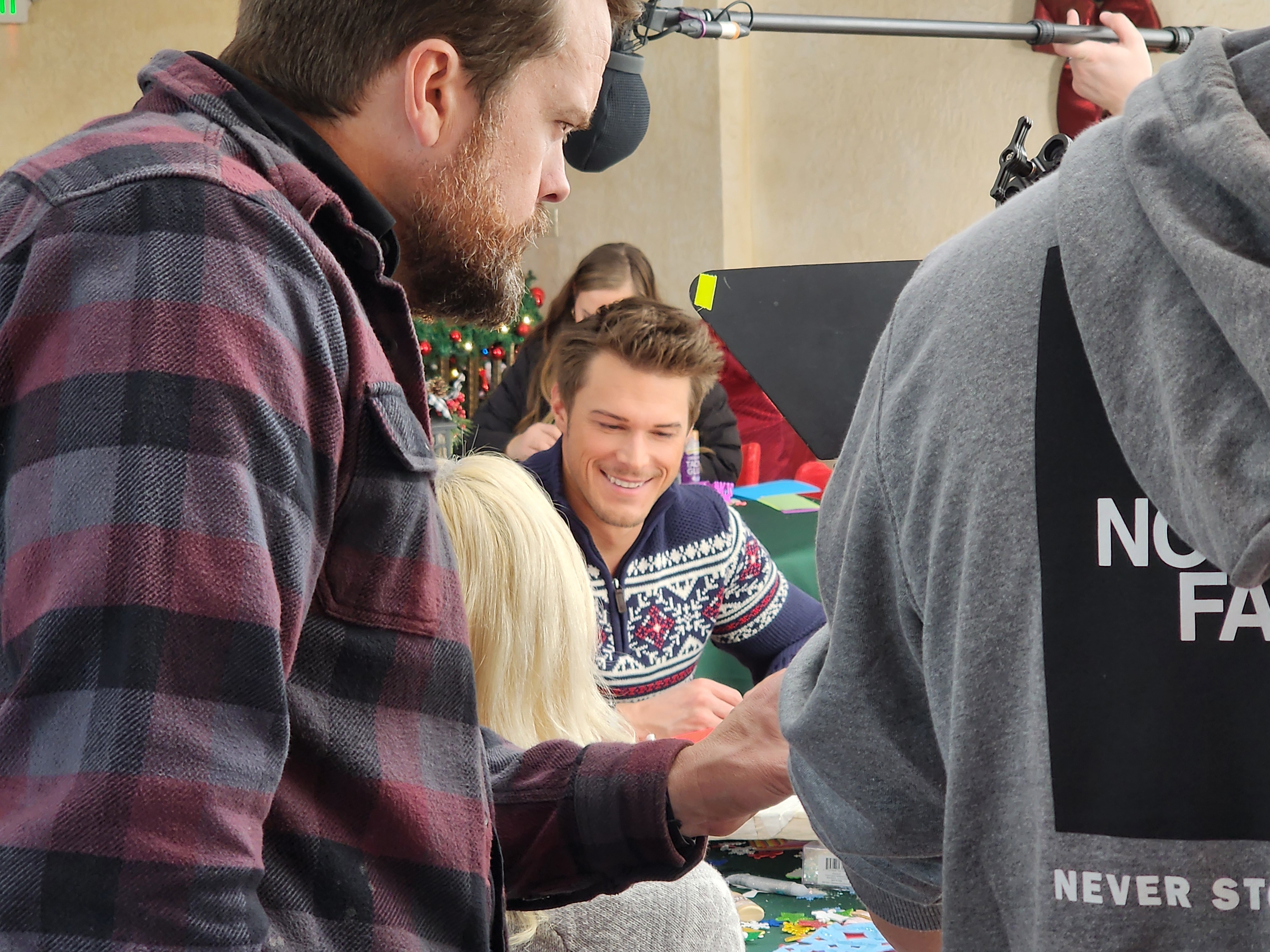 Brando White, along with other cast and crew, film a scene for "Enchanting Christmas" in Utah. The Utah actor is leading a Hollywood life without stepping foot in Tinsel Town.