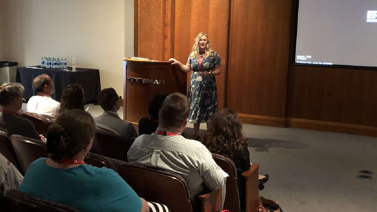 Brielle Brosier teaches a class of students. Brosier was selected as one of five educators nationwide for C-Span’s 2024 Teacher Fellowship program.