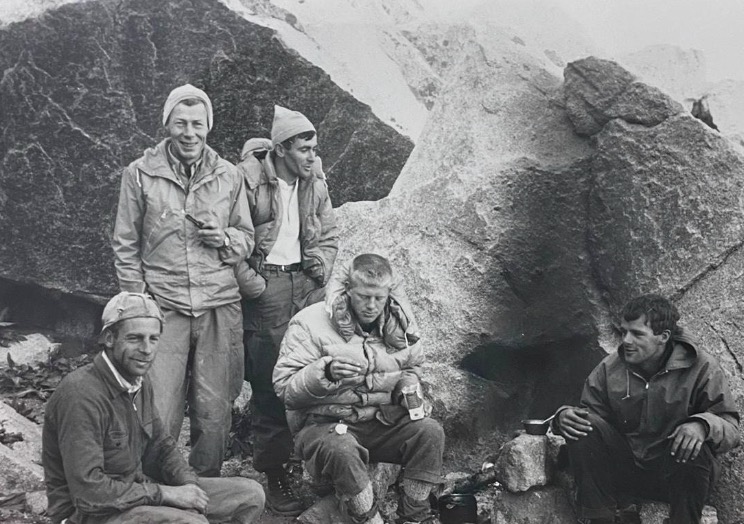 Fred Beckey eats breakfasts with Alpenbock Climbing Club members Rich Ream, Ted Wilson, Court Richards and Dan Davis in the 1960s. The group helped turn Little Cottonwood Canyon into a premier rock climbing destination.