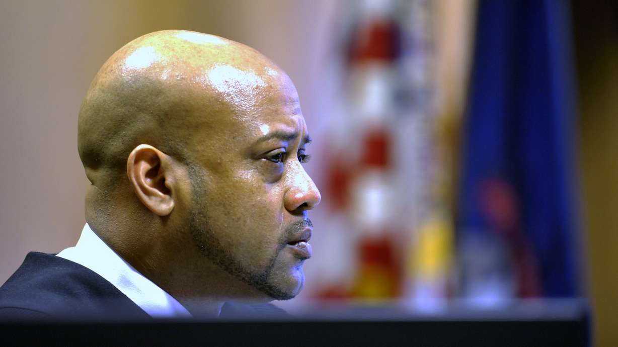 Judge Kenneth King listens during a probable-cause hearing, April 2, 2015, in Detroit. The judge has been sidelined for ordering a teenager into jail clothes and handcuffs while she was on a field trip to his courtroom.
