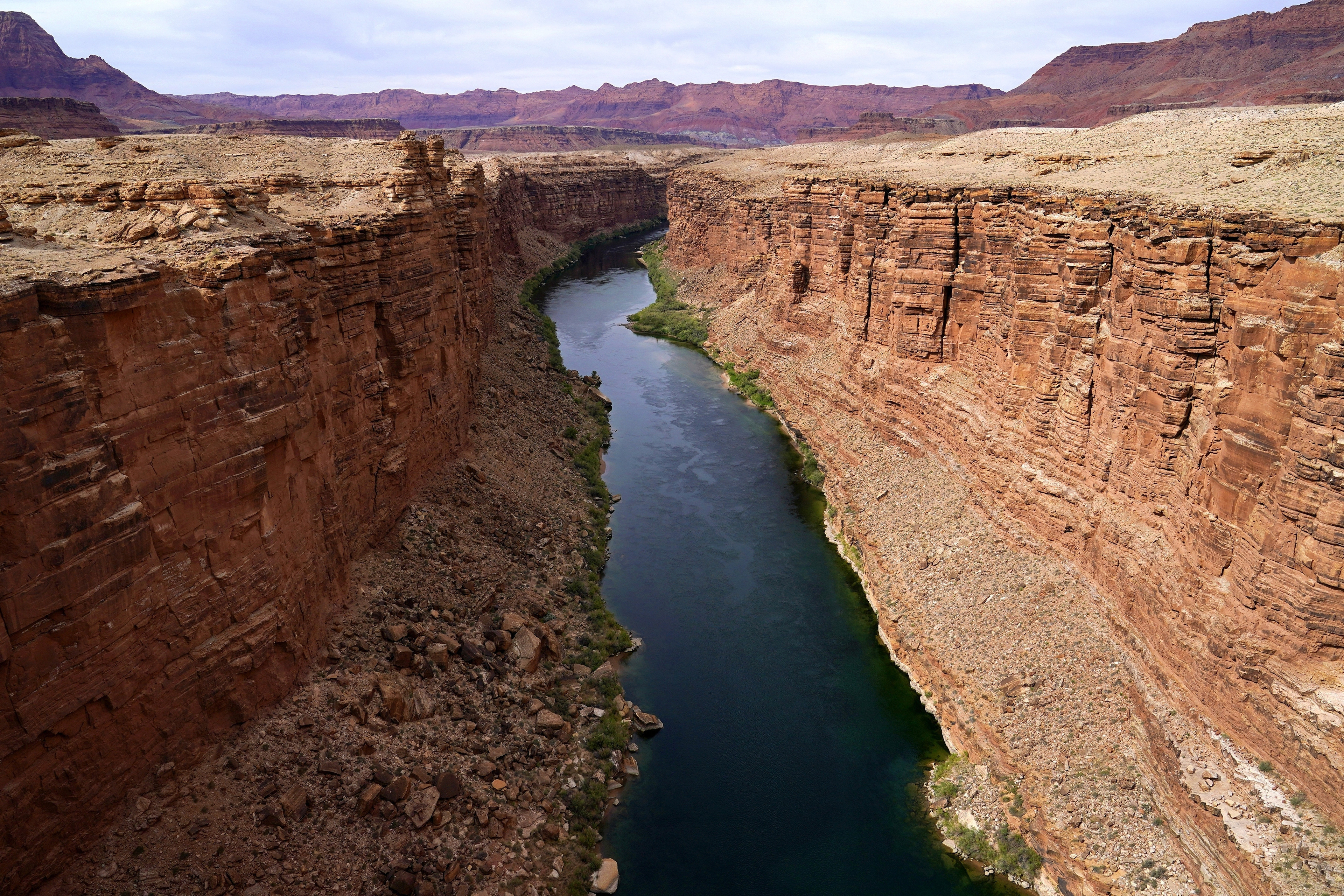 The Colorado River in the upper River Basin is seen, May 29, 2021, in Lees Ferry, Ariz.