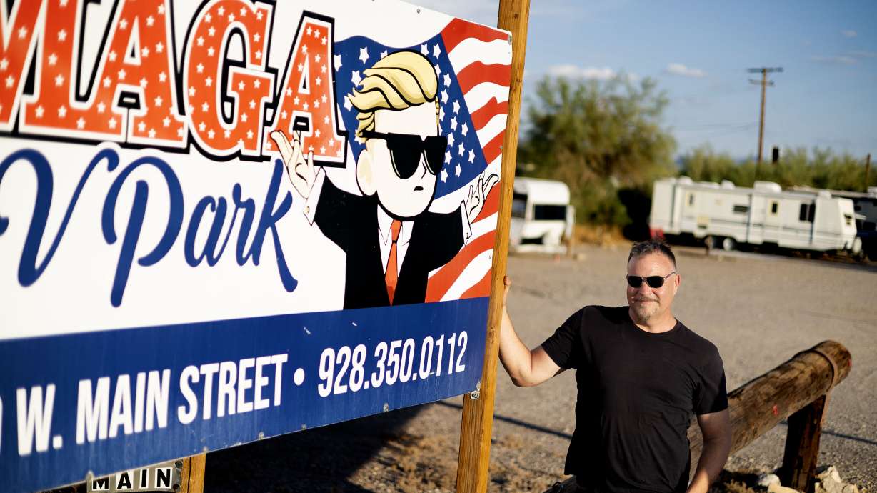 Michael Cole, owner of MAGA RV Park, is pictured at the RV park in Quartzsite, Ariz., on Thursday, Aug. 8.
