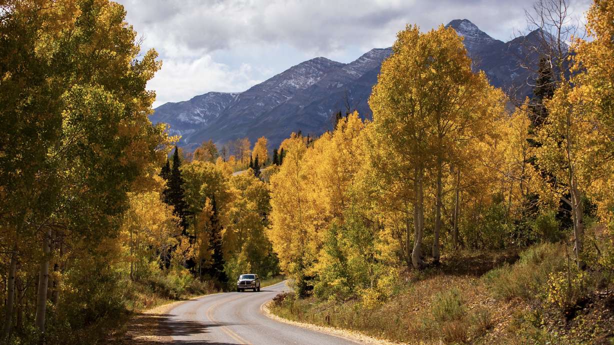 Nebo Loop National Scenic Byway in Utah County on Oct. 1, 2023. A new long-range outlook shows Utah could be in for a warmer and drier meteorological fall, but there's possibility trends could change.