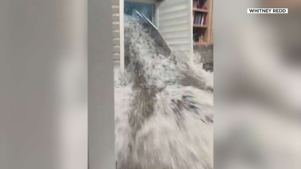 Window Stormwater Orem family cleans up after stormwater breaks down window | KSL.com