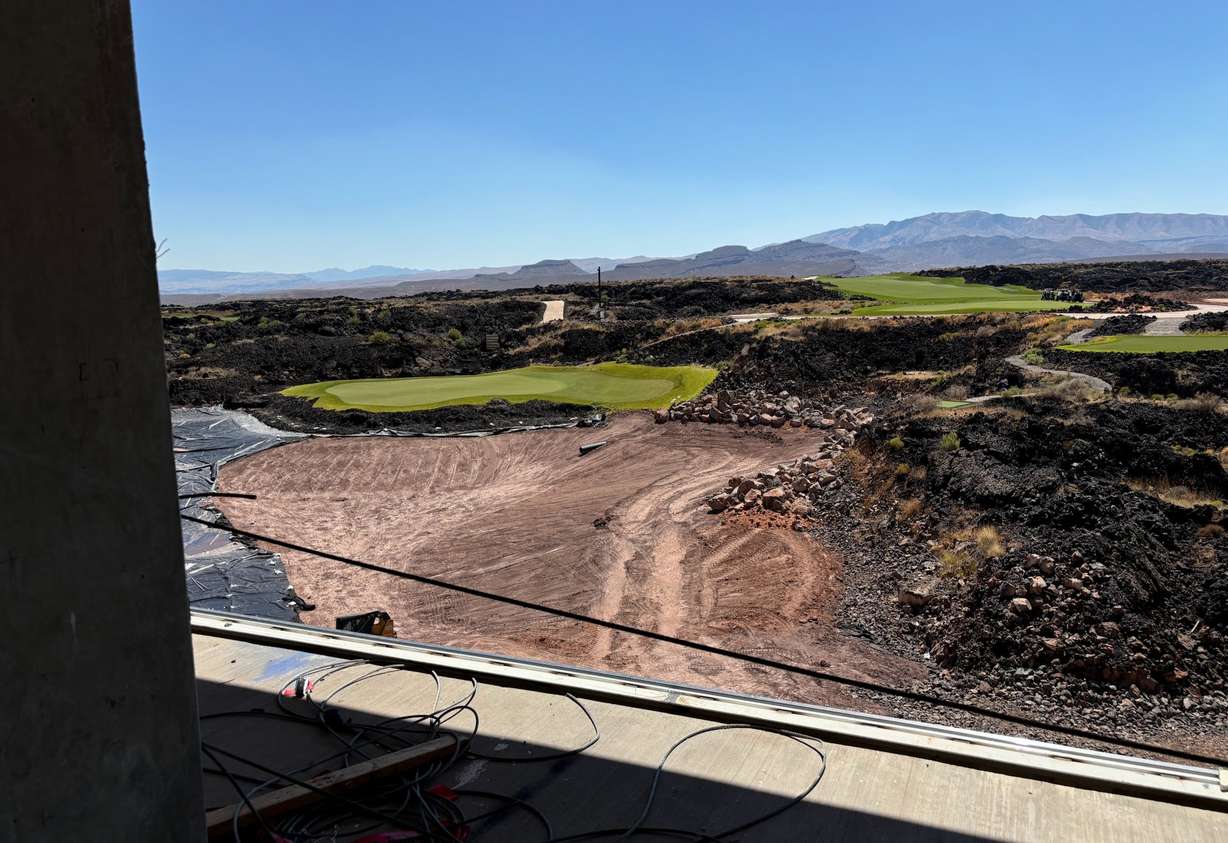When the PGA Tour arrives at Black Desert Resort in October, this dirt hole fronting the "19th green" will be turned into a lake.