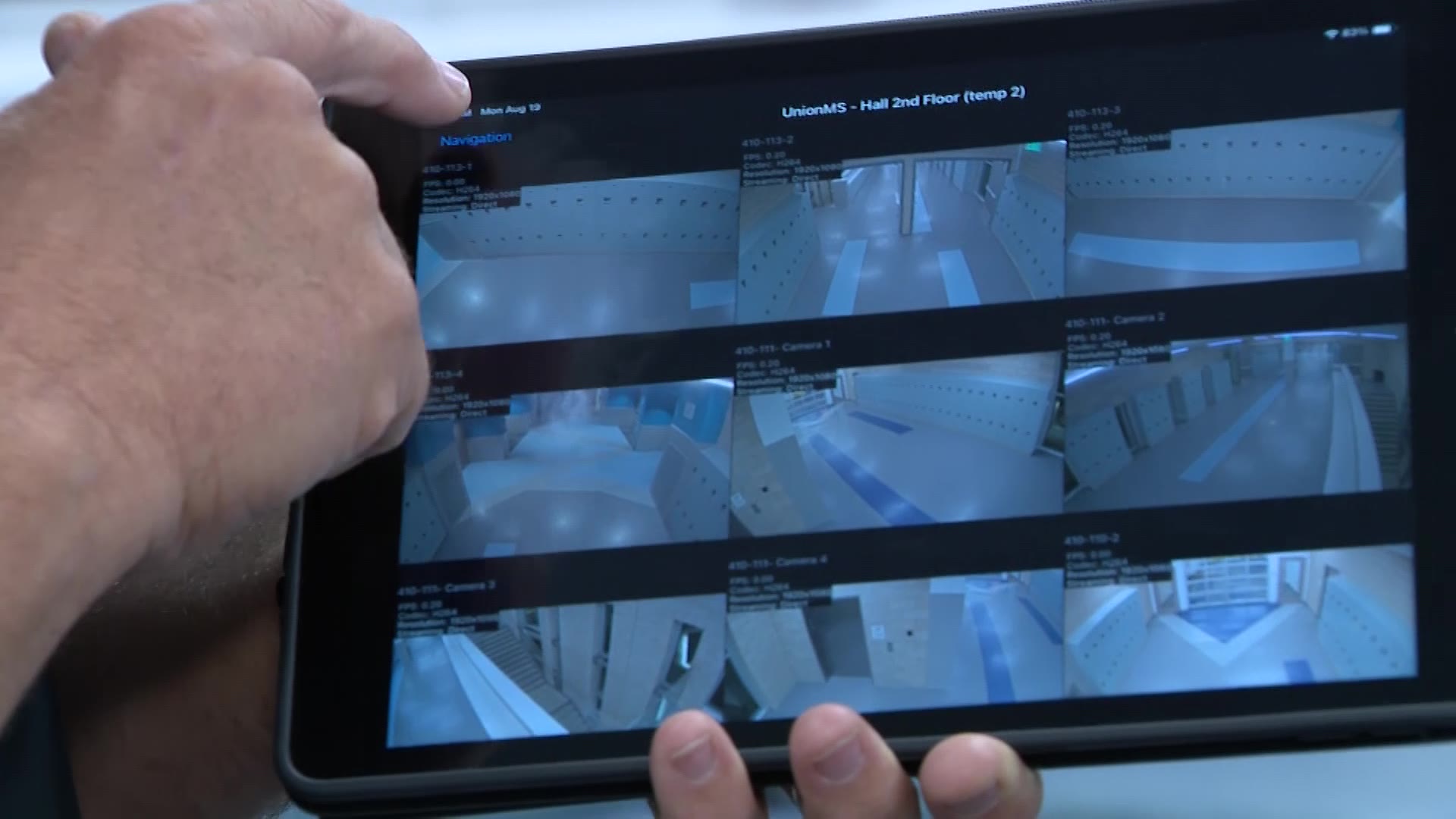 This screen shows security feeds for one school in the Canyons School District.