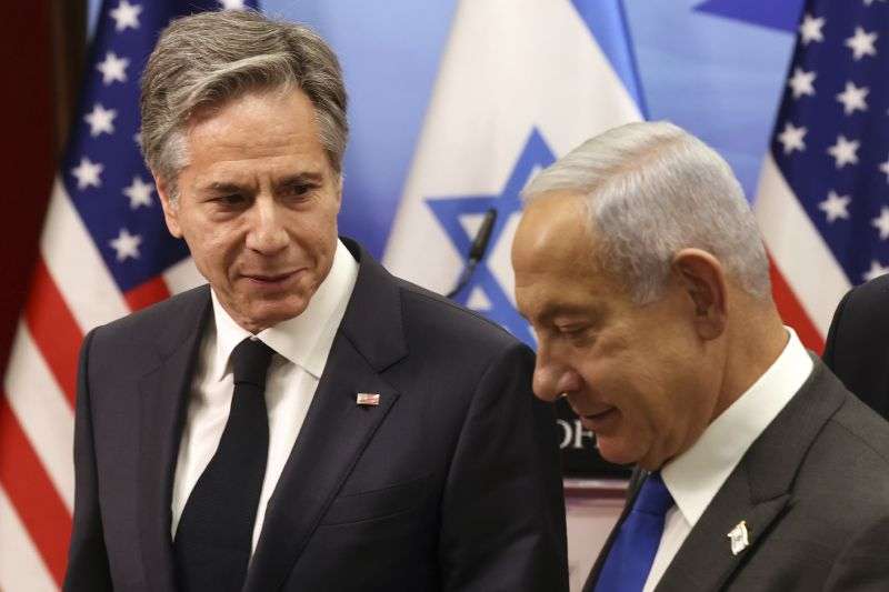 U.S. Secretary of State Antony Blinken, and Israeli Prime Minister Benjamin Netanyahu, meet on Jan. 30, 2023 in Jerusalem.