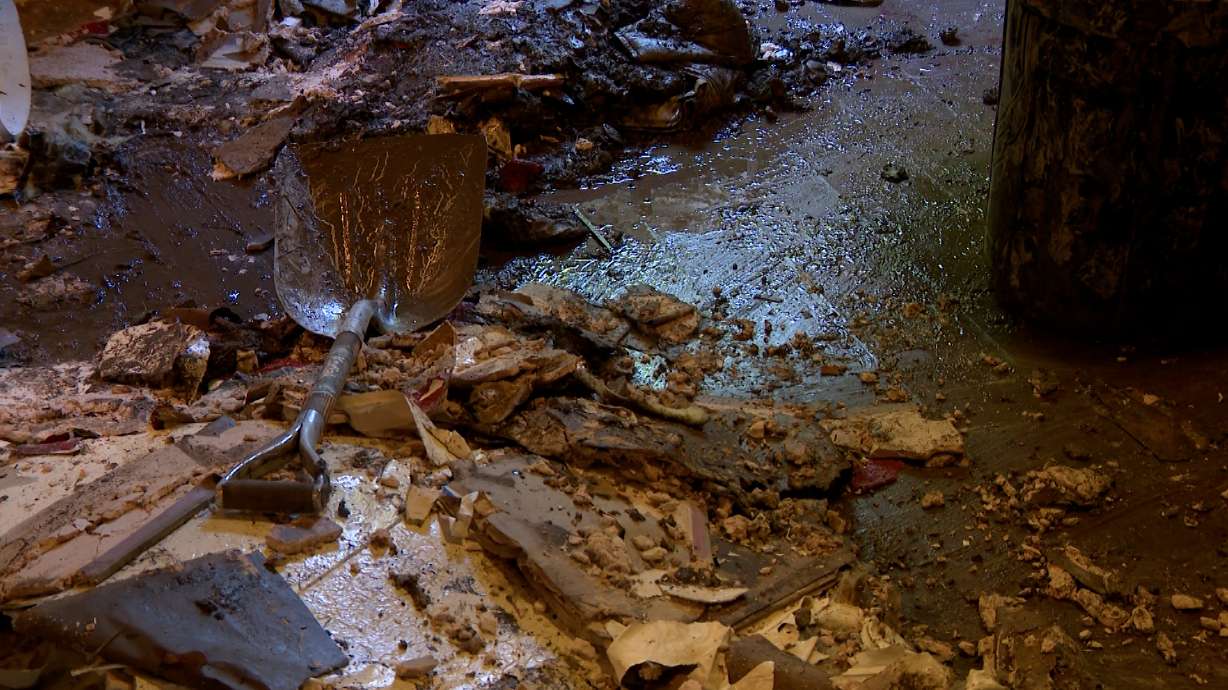 A flooded basement in Fountain Green is pictured on Monday after the flood hit Sunday. Gov. Spencer Cox declared a state of emergency on Friday in response to recent flash flooding events across the state this month.