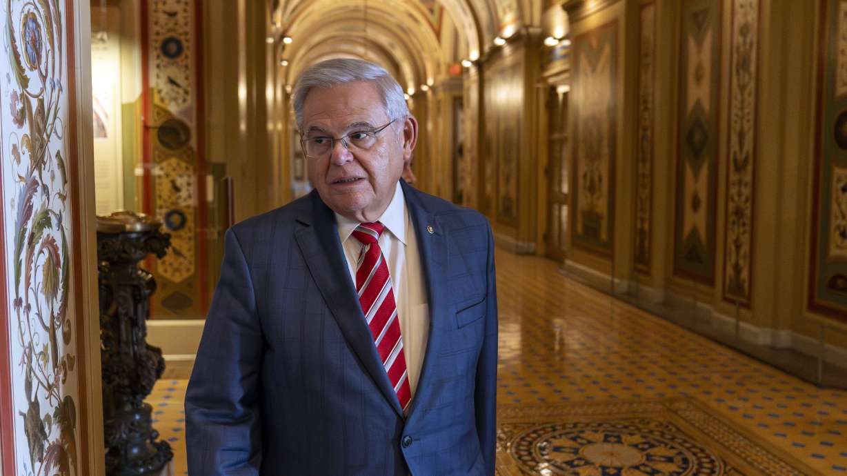 Sen. Bob Menendez, D-N.J., departs the Senate floor in the Capitol, Sept. 28, 2023, in Washington. Menendez's Senate career has come to a close, about a month after a jury convicted him on federal bribery charges.