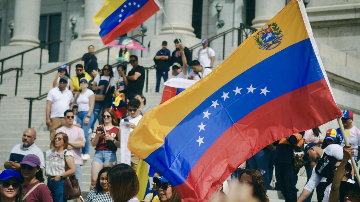 Members of the Venezuelan and Venezuelan American community gathered Saturday at the state Capitol in Salt Lake City to call attention to presidential elections last month in the country that they say were won by the opposition candidate.