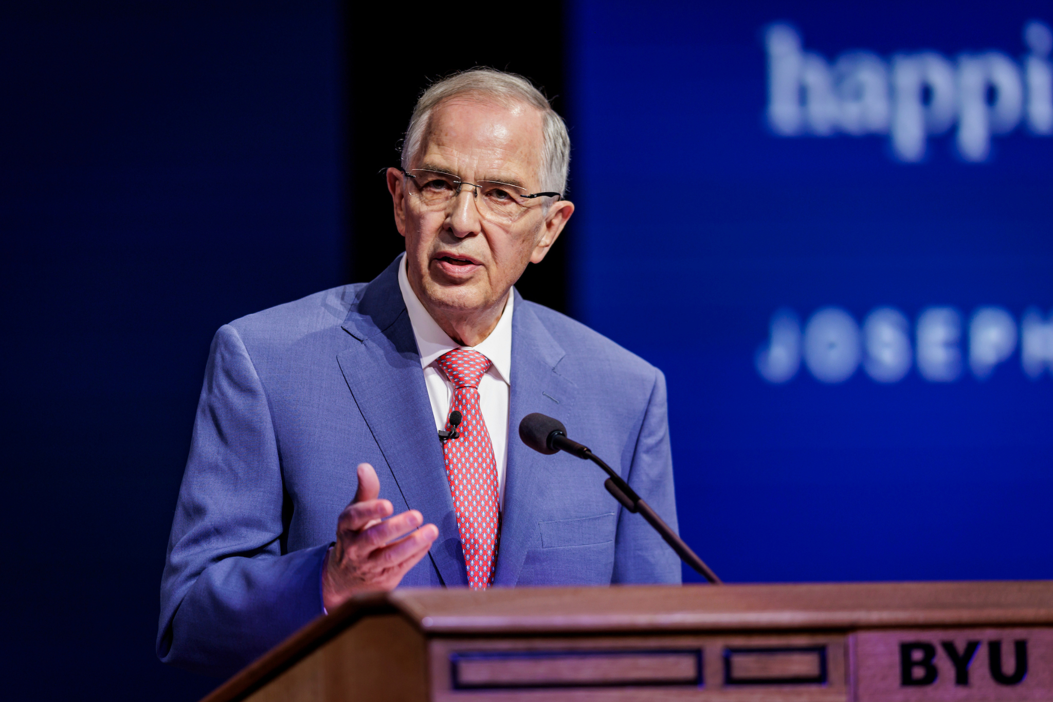 Elder Neil L. Andersen speaks during an Education Week devotional at Brigham Young University on Tuesday.