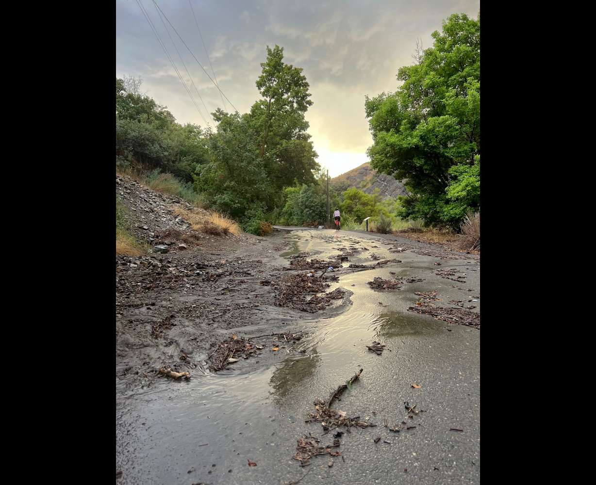 The Provo River Parkway Trail in Provo Canyon is pictured after a severe thunderstorm tore through Utah County on Aug. 13.