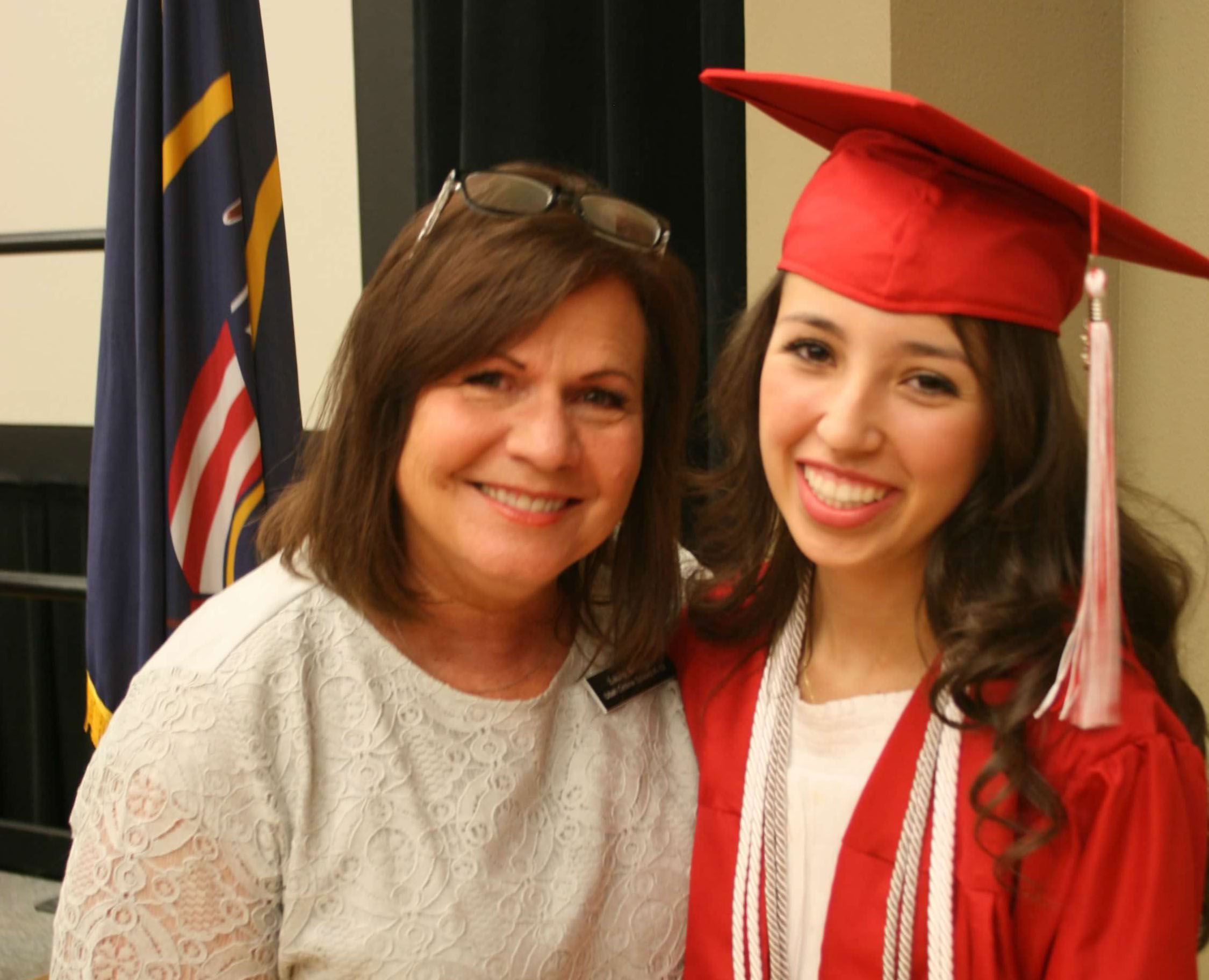 Sailor, right, with Utah Online School director Laura Belnap.