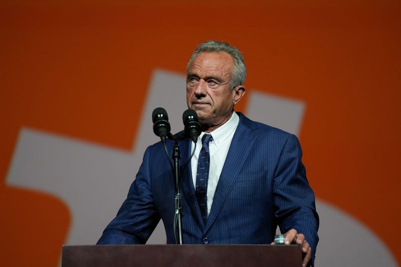 Independent U.S. presidential candidate Robert F. Kennedy Jr speaks in Nashville, Tenn, July 26. He plans to drop out of the race by the end of the week, ABC News reported.