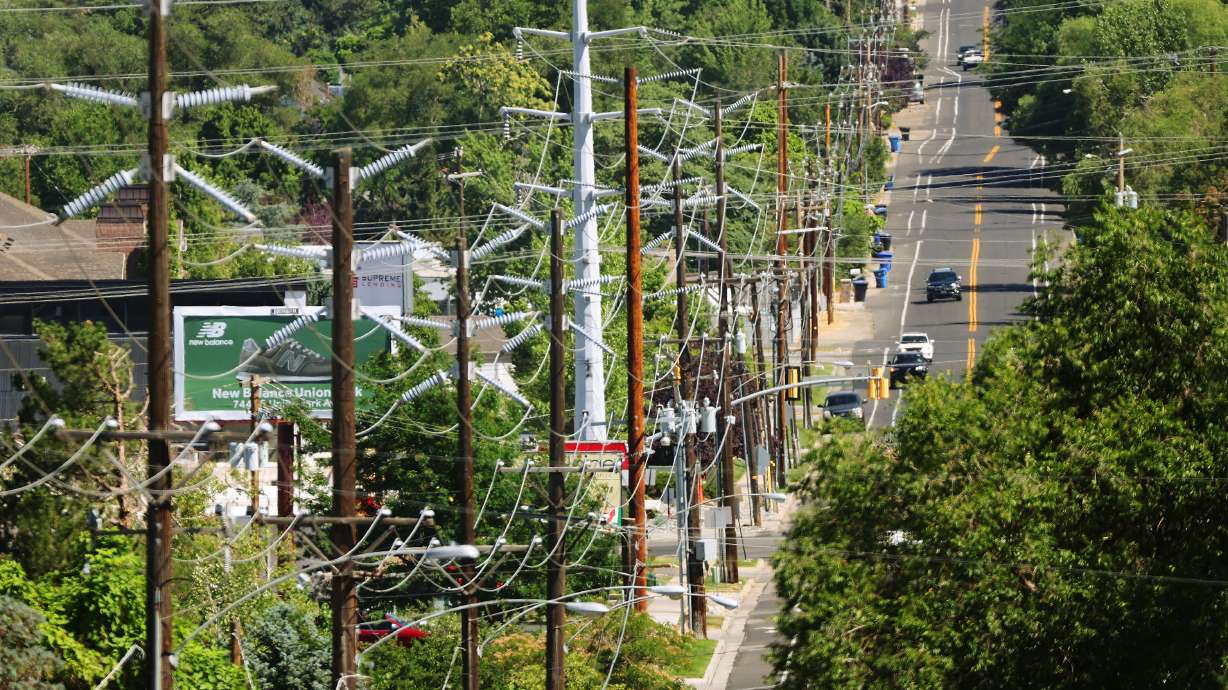 Power lines along 2300 East in Cottonwood Heights on July 3. Rocky Mountain Power is proposing a large rate increase for its customers, but Utah lawmakers want a report to see if the company can change its structure over differences between the states it serves.
