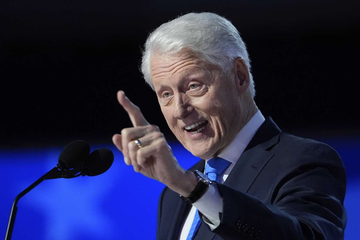 Former President Bill Clinton speaks during the Democratic National Convention Wednesday, in Chicago.
