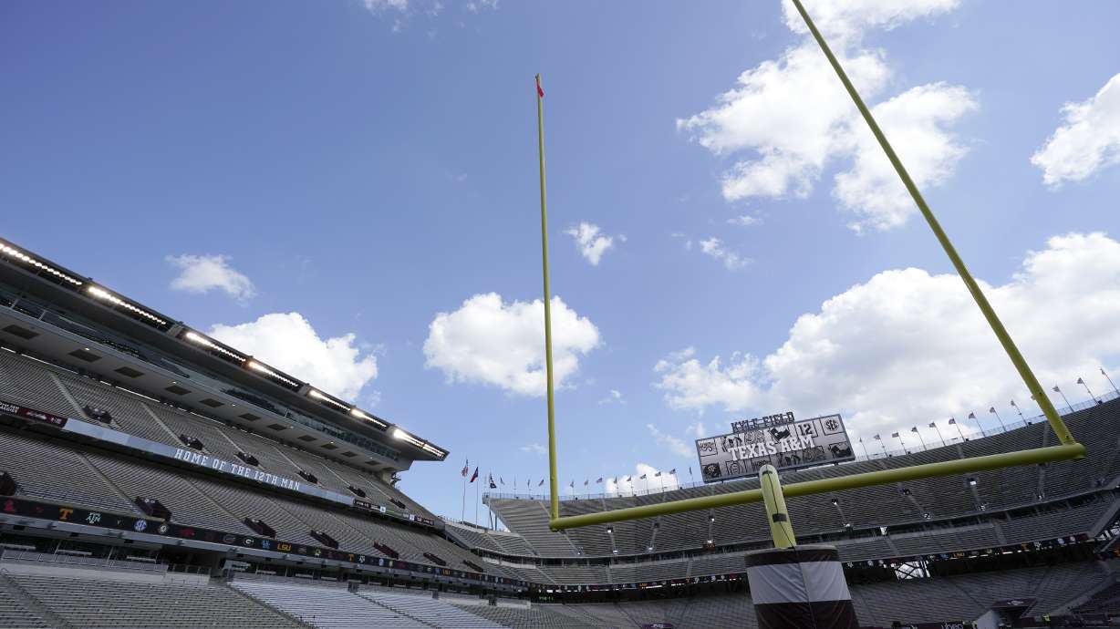 FILE - Kyle Field, home of the Texas A&M football team, is shown before an NCAA college football game against Vanderbilt, Sept. 26, 2020, in College Station, Texas.