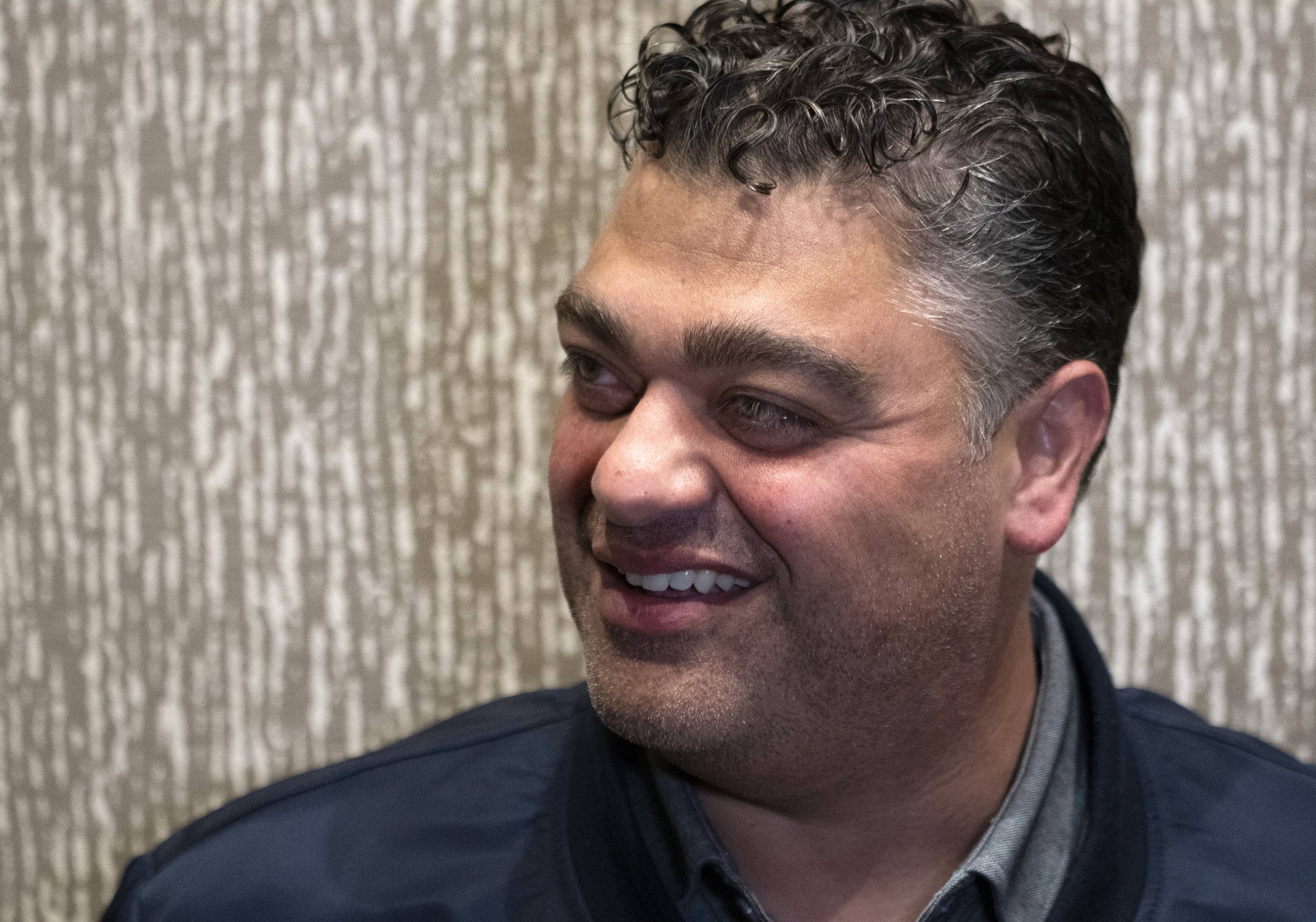 FILE - Los Angeles Angels general manager Perry Minasian responds to questions during the Major League Baseball winter meetings Dec. 5, 2023, in Nashville, Tenn.