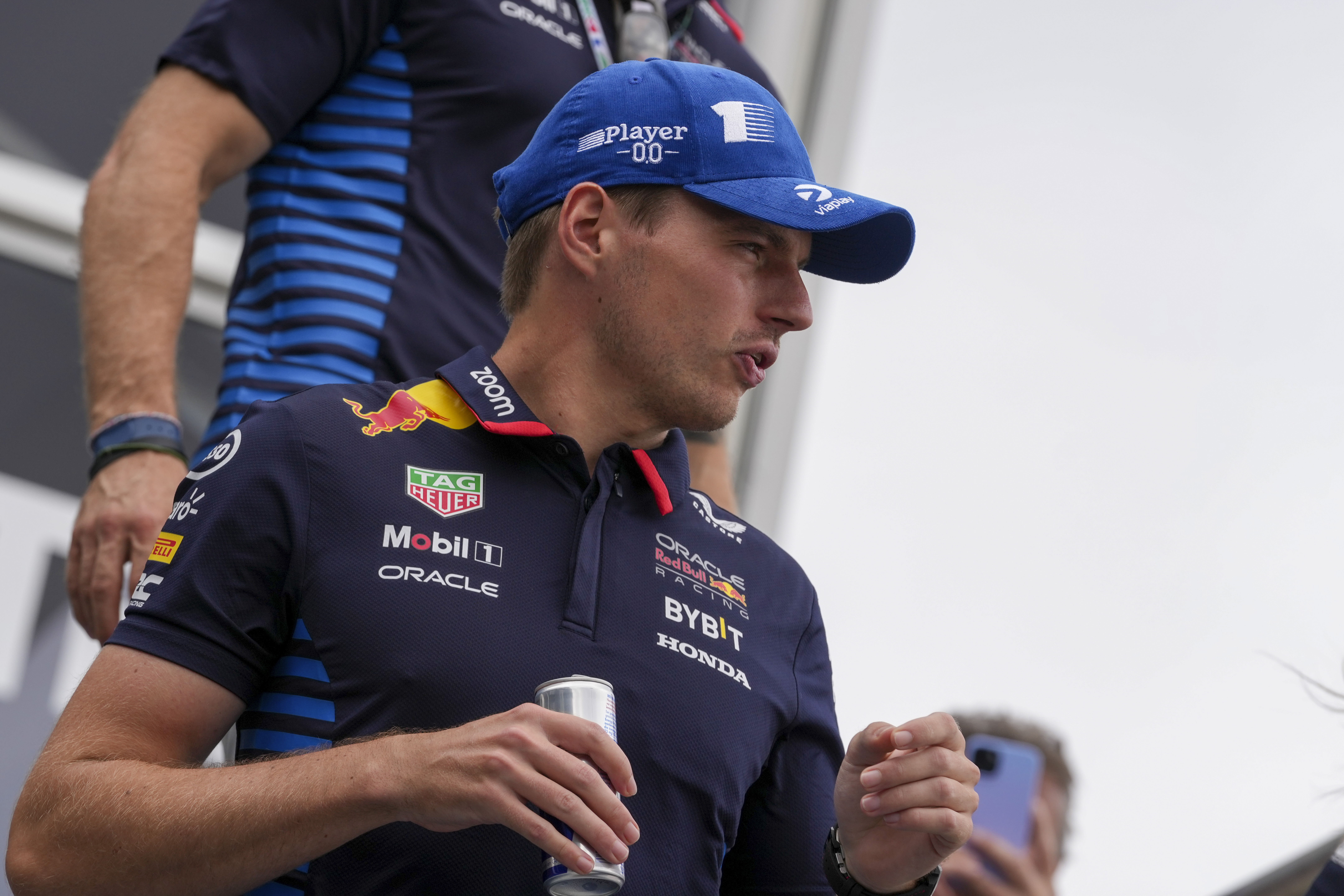 Red Bull driver Max Verstappen of the Netherlands leaves after a press conference prior to the Formula One Dutch Grand Prix auto race, at the Zandvoort racetrack, Netherlands, Thursday, Aug. 22, 2024.