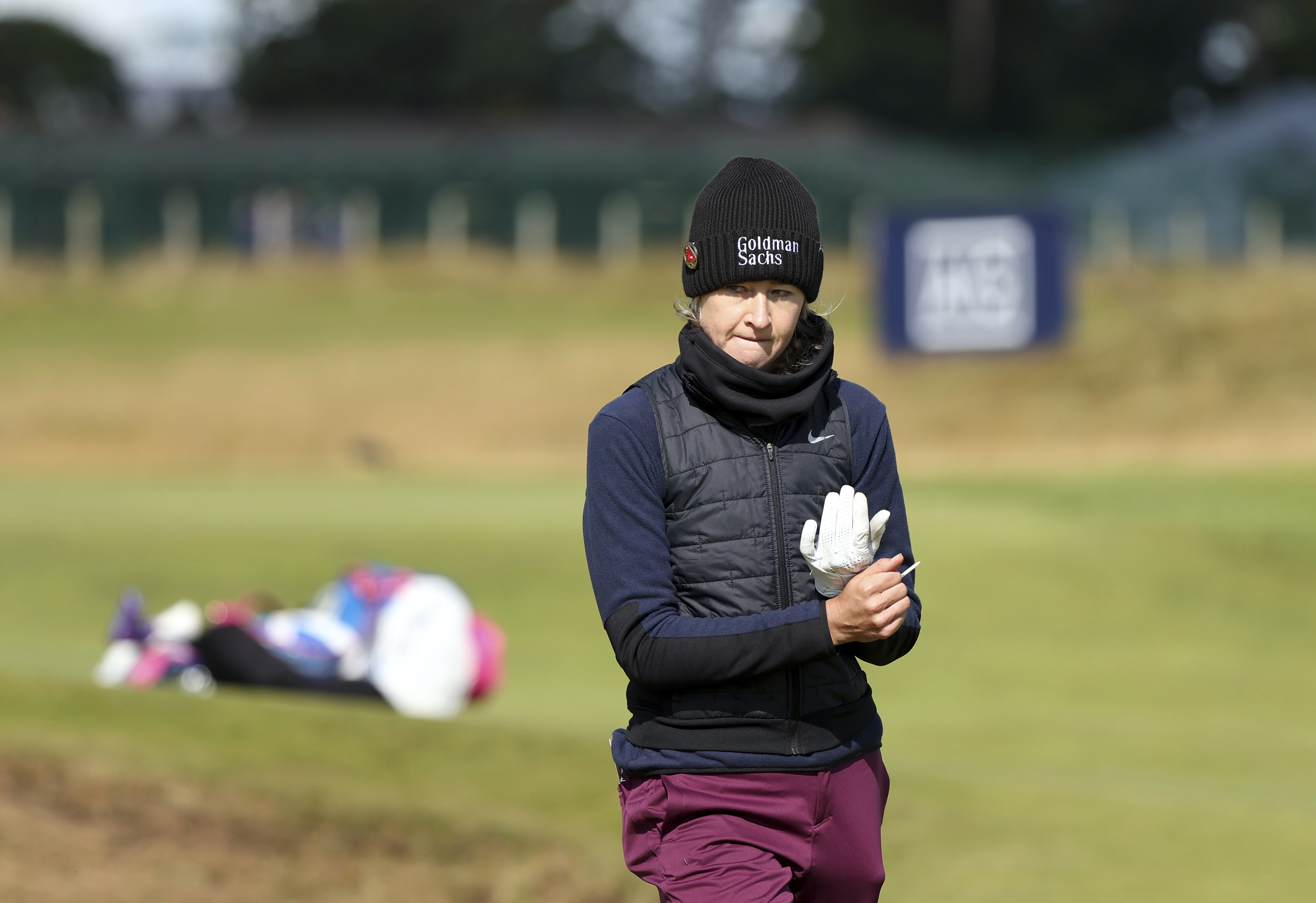 United States' Nelly Korda walks to the 3rd tee during the second round of the Women's British Open golf championship, in St Andrews, Scotland Friday, Aug. 23, 2024. 