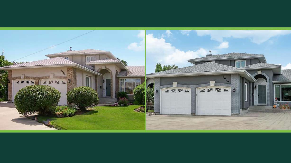 At left, a home before Vipeq application and the same home after.