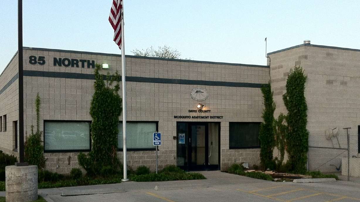 The Davis Mosquito Abatement District building in Kaysville where a former employee was charged Thursday with placing a camera in the women's locker room.