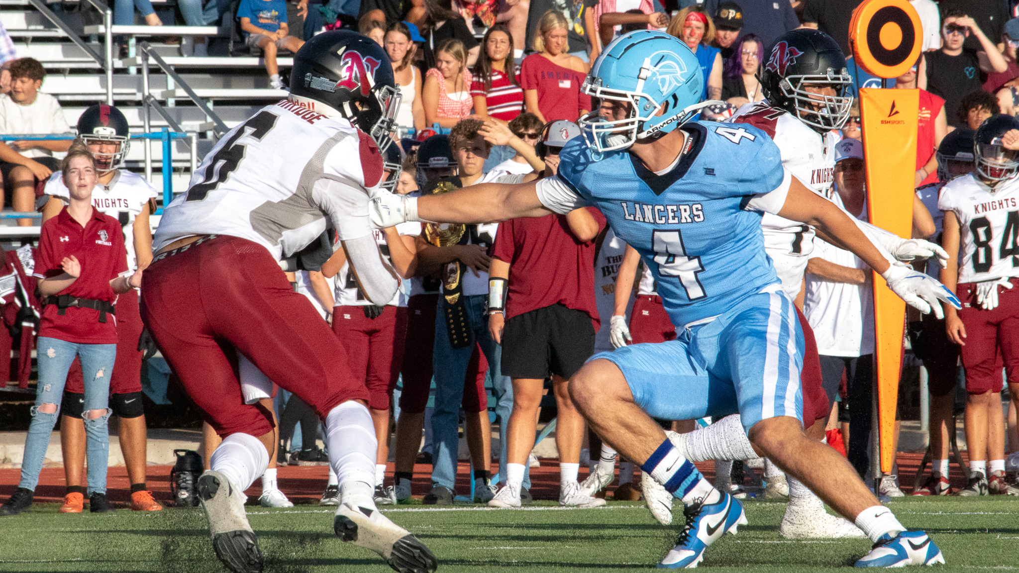 Northridge running back fight for extra yards against rival Layton on Aug. 23, 2024.