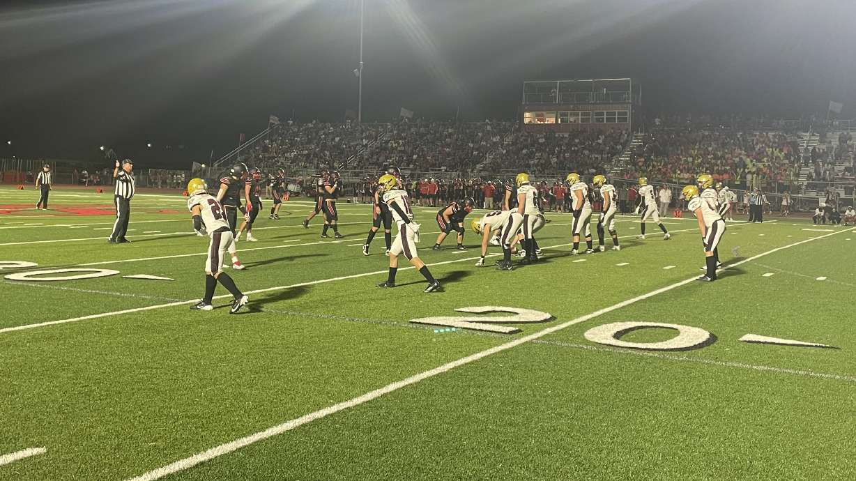 Maple Mountain and Spanish Fork battle it out on the field on Aug. 23, 2024.