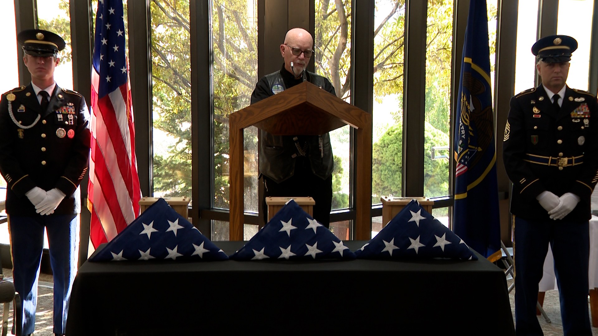 As part of the Utah Chapter of the Missing in America Project, a group provided military funeral services Saturday for three veterans whose remains have been unclaimed.