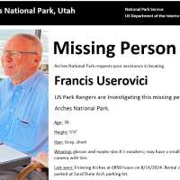 Search underway at Arches National Park for missing man