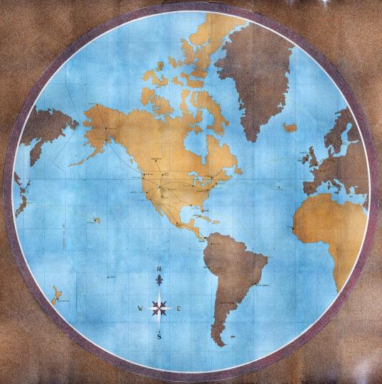 The World Map inside the old Salt Lake City International Airport facility is pictured in 2020 before it was extracted as the building was torn down.