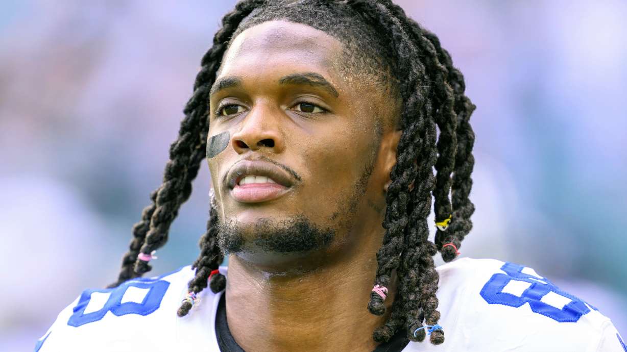 FILE - Dallas Cowboys wide receiver CeeDee Lamb (88) runs on the field before an NFL football game against the Miami Dolphins, Dec 24, 2023, in Miami Gardens, Fla.