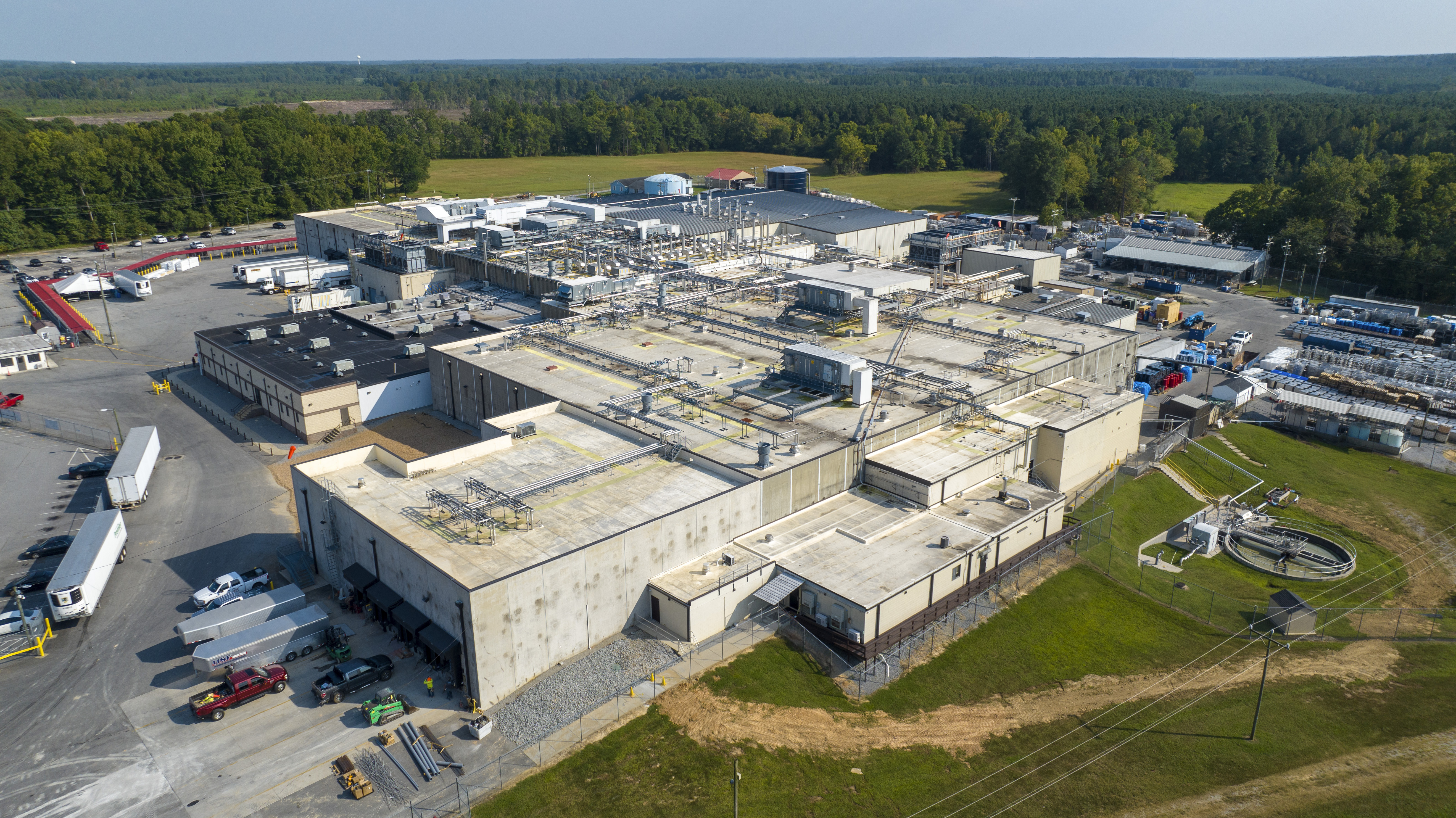 An aerial view of the Boar's Head processing plant that was tied to a deadly food poisoning outbreak, Thursday in Jarratt, Va. Records show the plant repeatedly violated federal regulations.
