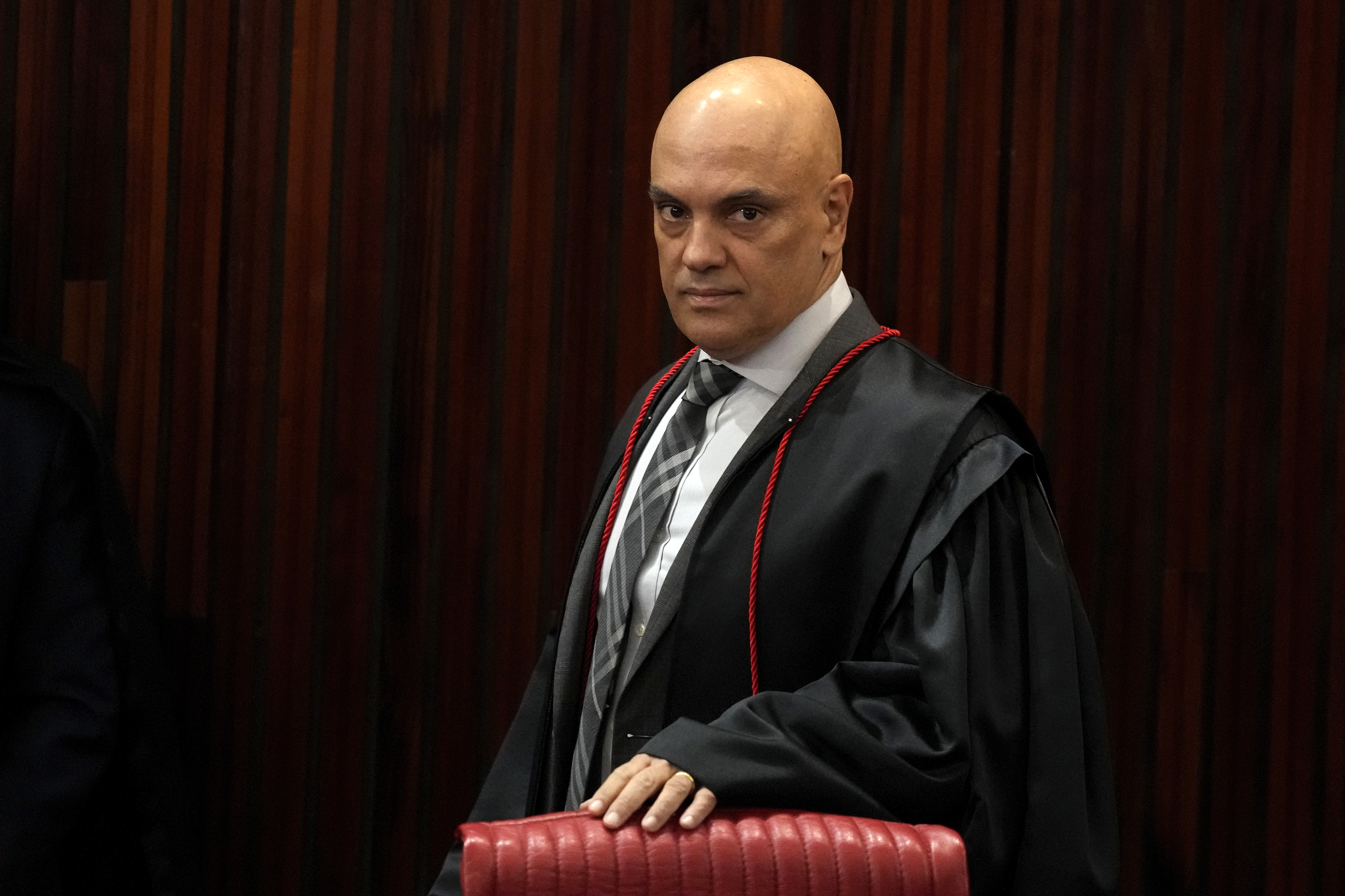 Brazilian Supreme Court Chief Justice Alexandre de Moraes arrives for a court hearing, in Brasilia, Brazil, June 22, 2023. The judge has ordered the suspension of Elon Musk's social media giant X in that nation.