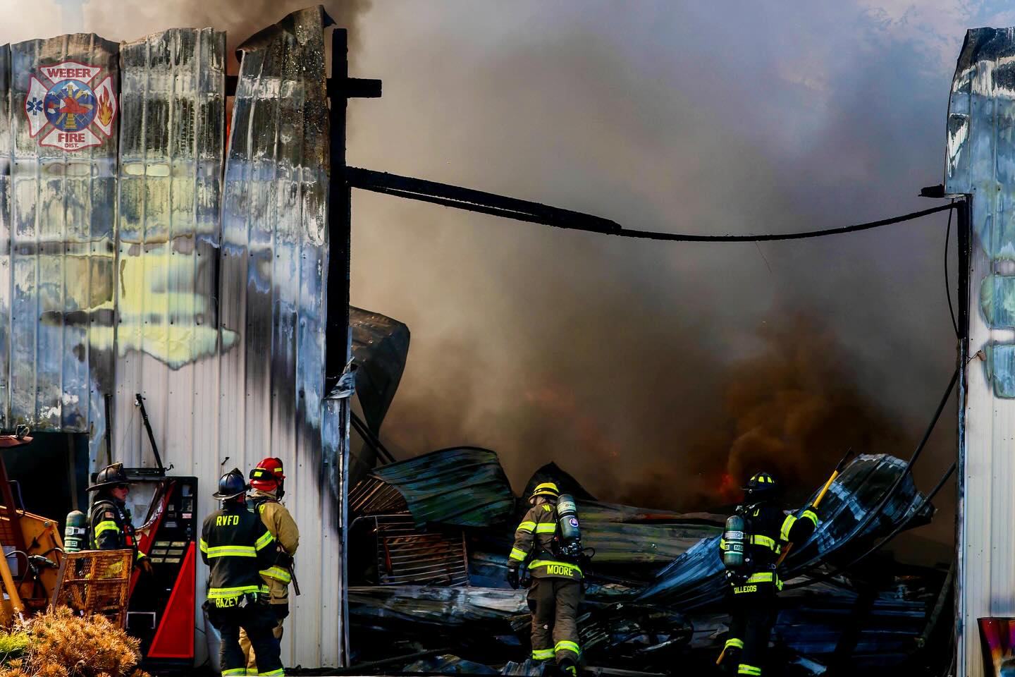 Fire officials in Weber County are investigating a fire at a commercial building in Marriott-Slaterville on Sunday.