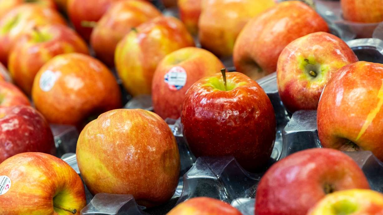 Apples are displayed at Ream’s in Sandy on Aug. 13. A surprising number of hands touch your fruits and vegetables before they get to you.