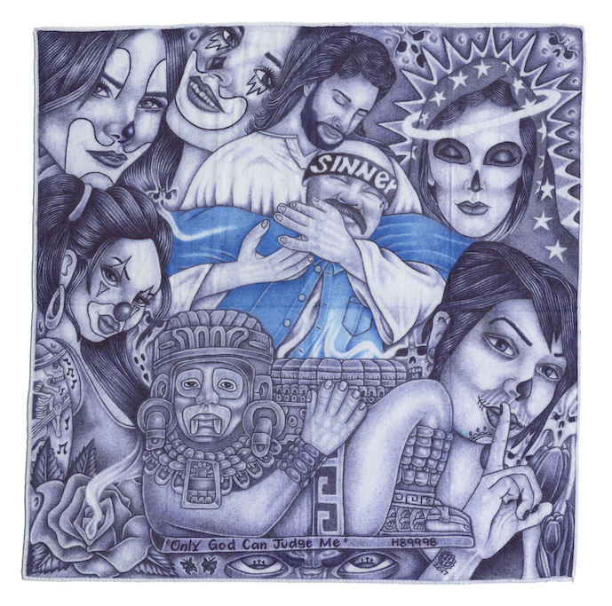 The photo shows an artepaño art piece by an artist who goes by H89998 from 2017. It is one of 71 at an exhibit at Utah State University.