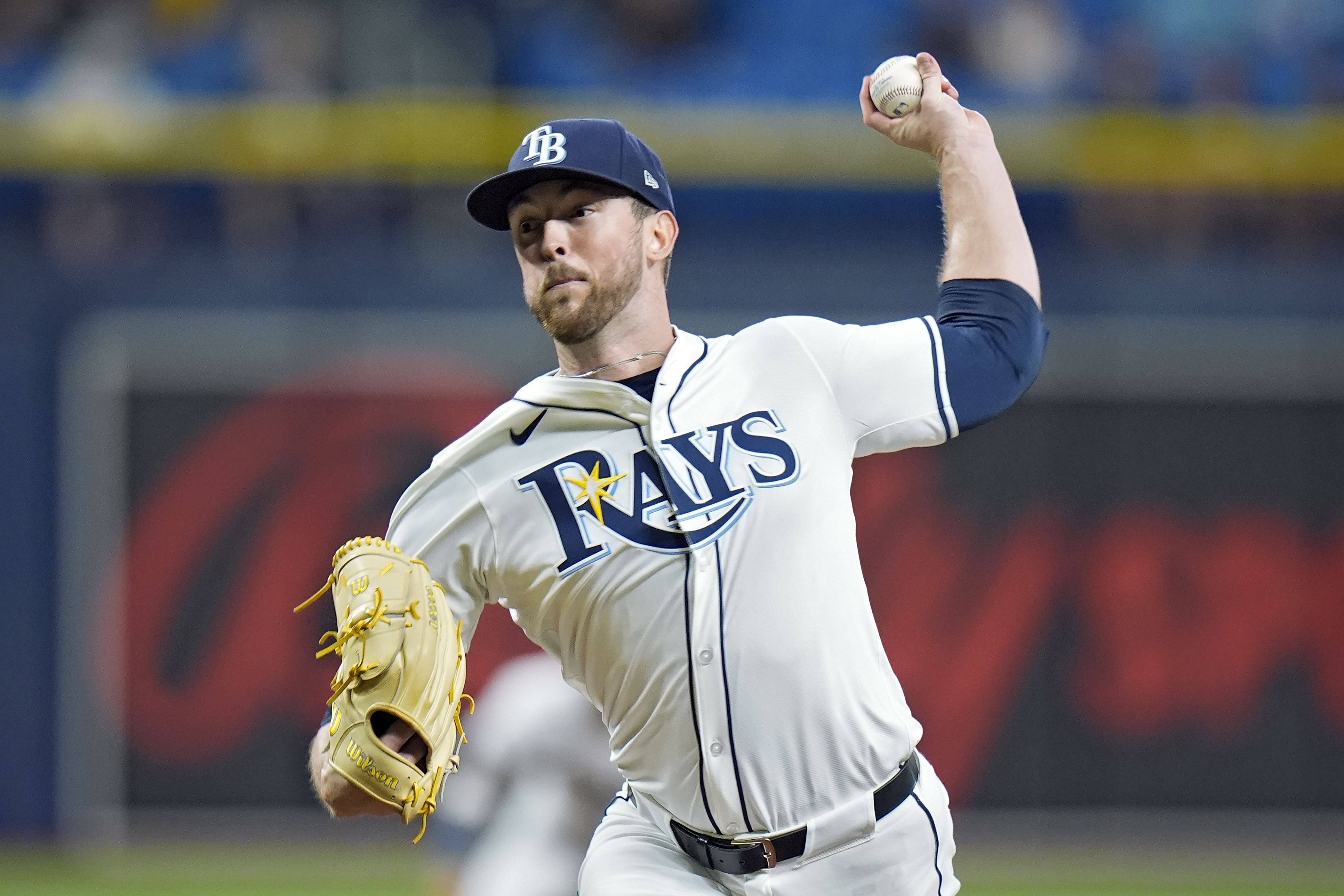 Tampa Bay Rays starting pitcher Jeffrey Springs delivers to the Minnesota Twins during the first inning of a baseball game Tuesday, Sept. 3, 2024, in St. Petersburg, Fla. 