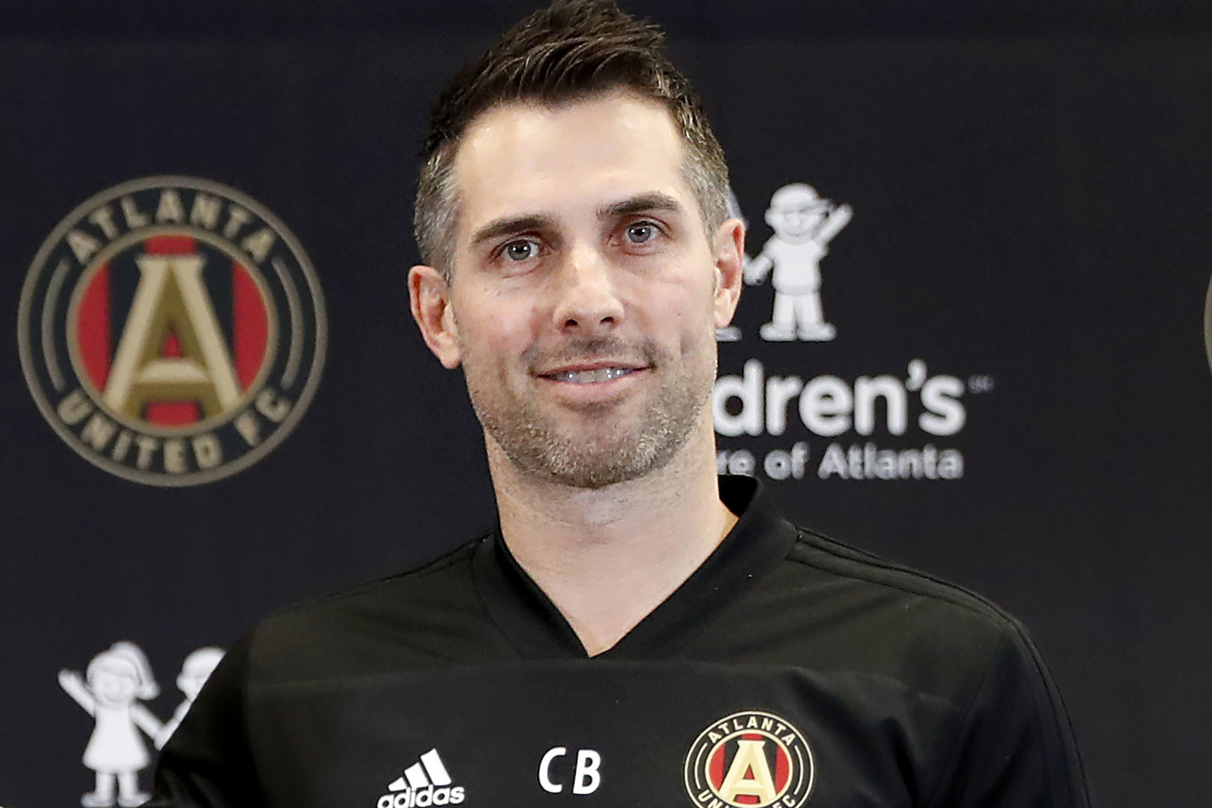 FILE - Atlanta United technical director Carlos Bocanegra is shown during a news conference in Marietta, Ga., Thursday, Feb. 15, 2018. .