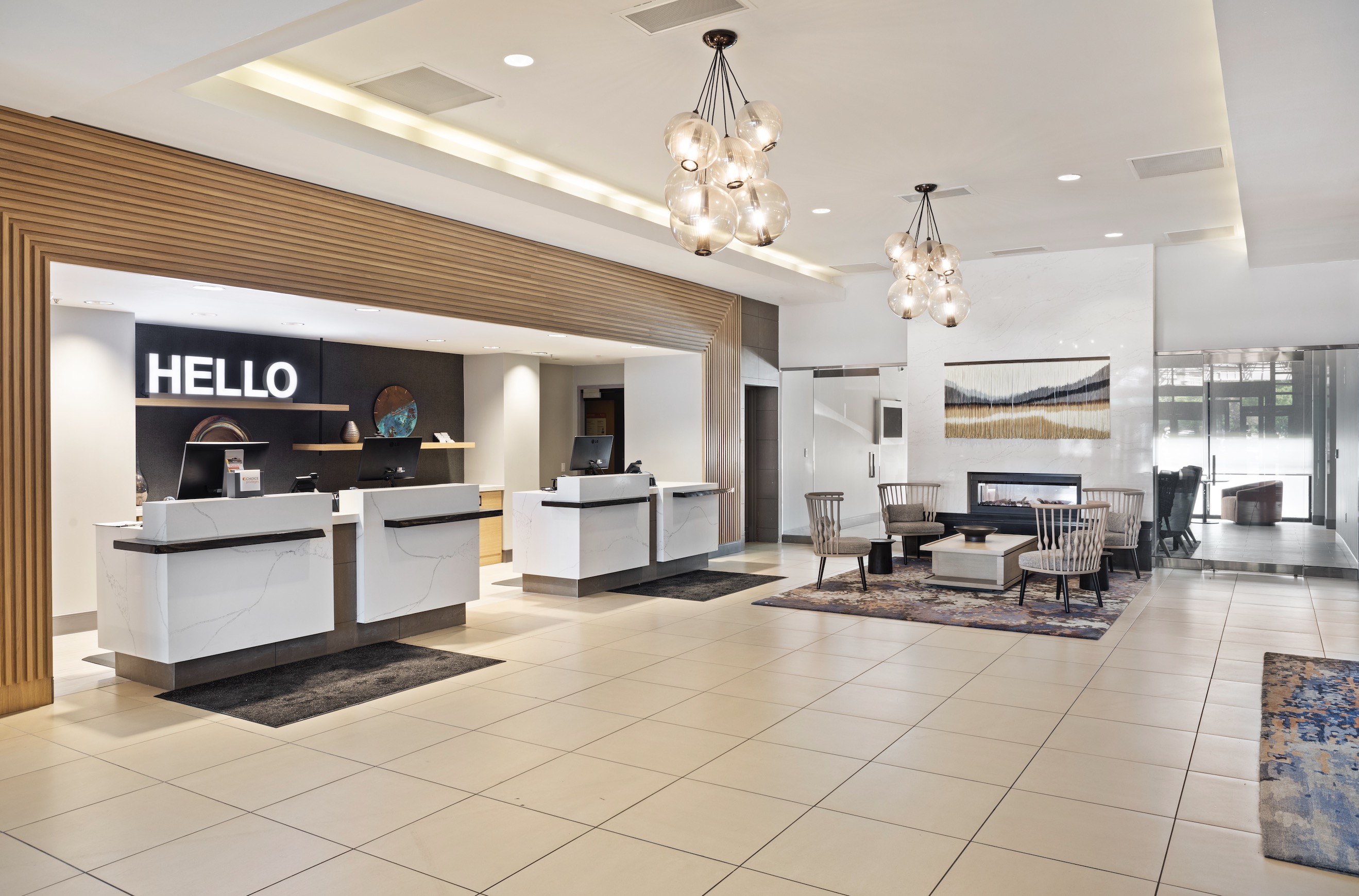 The redesigned lobby of the Radisson Salt Lake City Downtown. Hotel executives said Tuesday that they've completed the first phase of a multimillion-dollar renovation of the nearly 40-year-old building.
