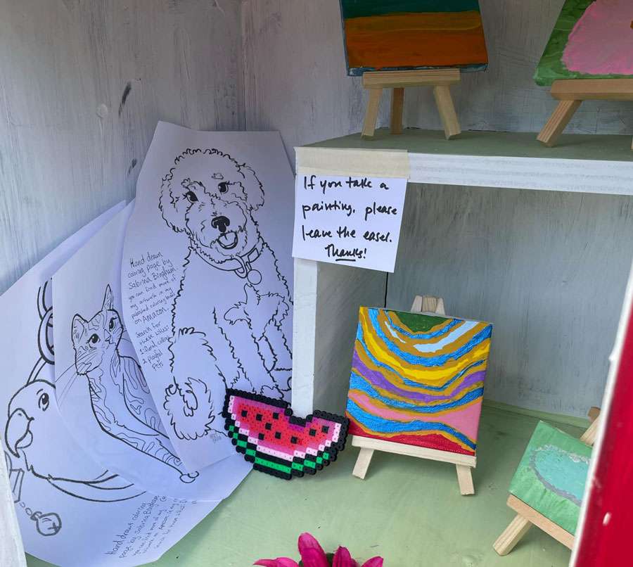 This photo shows some of the art that has been found inside The Watermelon House in Rexburg, Idaho.