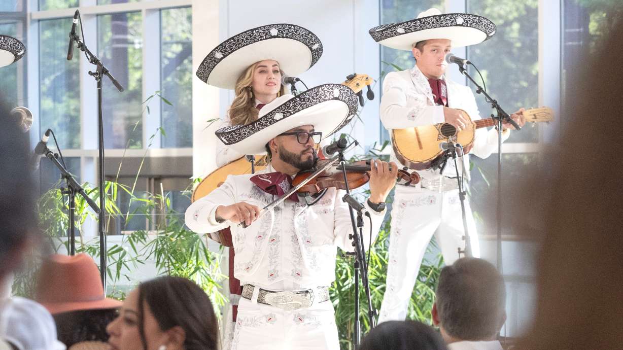 The culture of Mexico and other Latin American countries will be featured at numerous Hispanic Heritage Month activities which start early on Saturday. The July 19 photo shows Mariachi Guzmán, which performs Mexican mariachi music, in Salt Lake City.