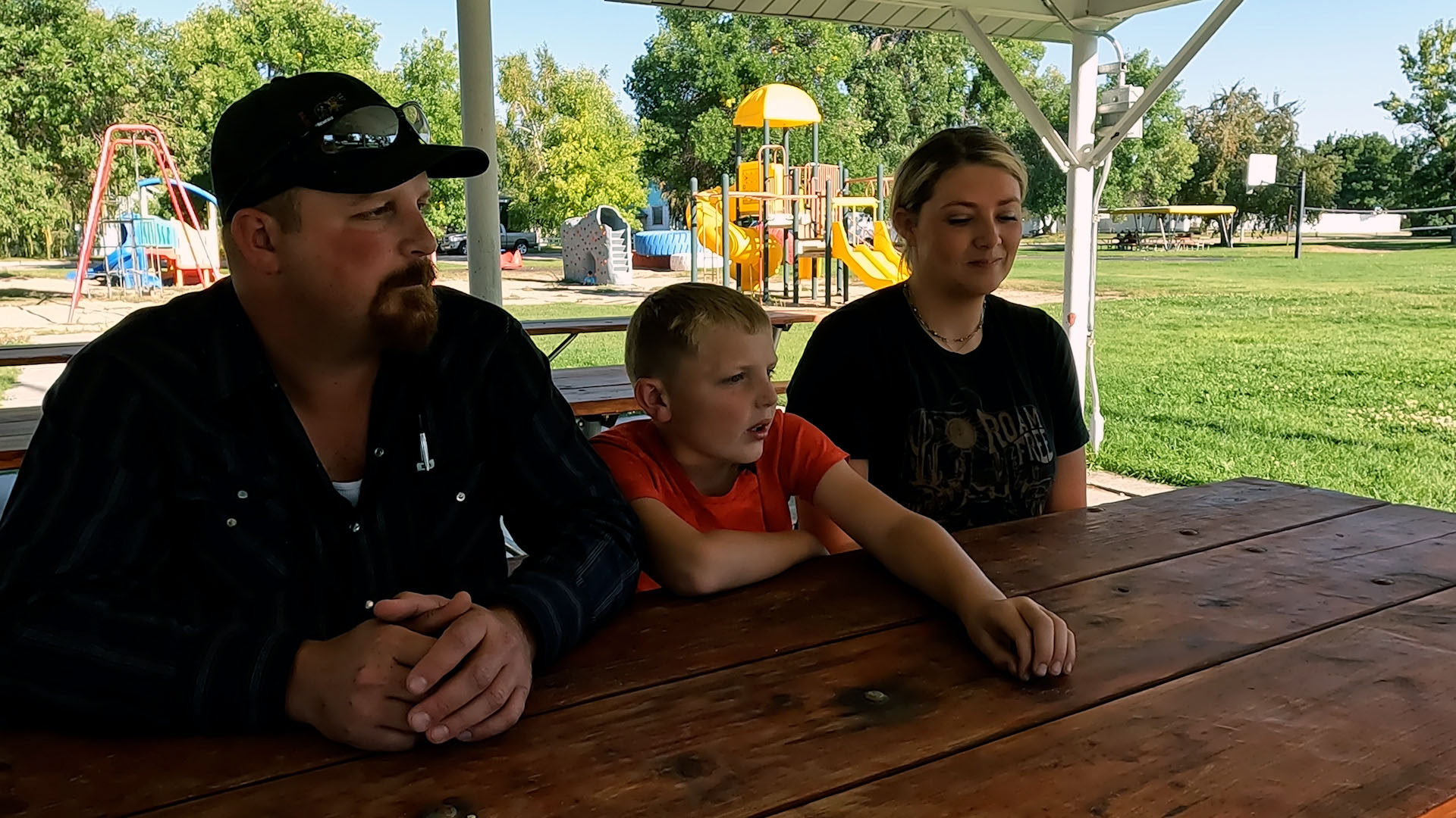 Flint VanBuren, with his parents Matt and Nicole VanBuren, talks about the town of Grace, Idaho, coming together to help his friend who is battling cancer.