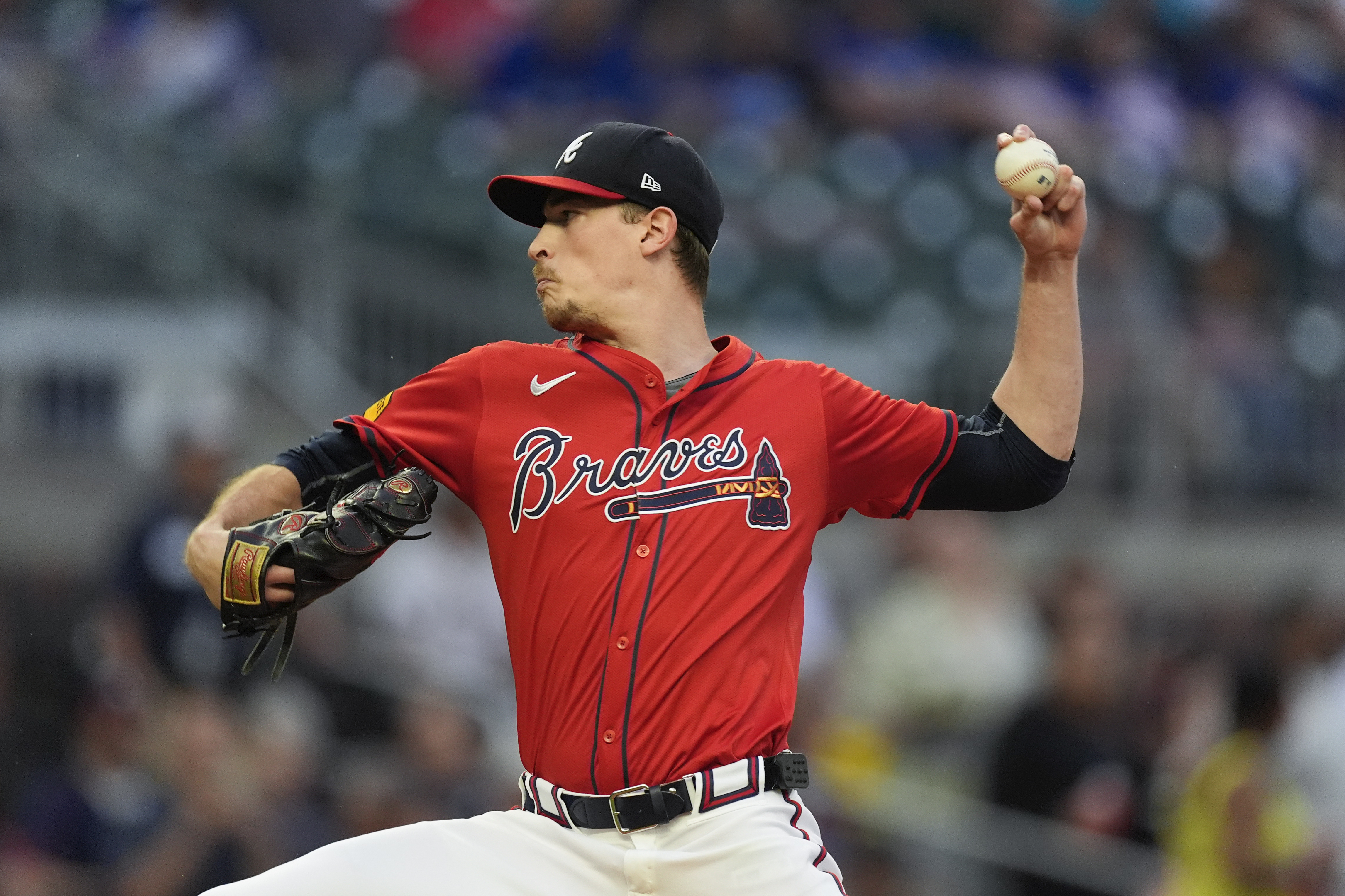 Atlanta Braves starting pitcher Max Fried works against the Toronto Blue Jays in the first inning of a baseball game Sept. 6, 2024, in Atlanta.