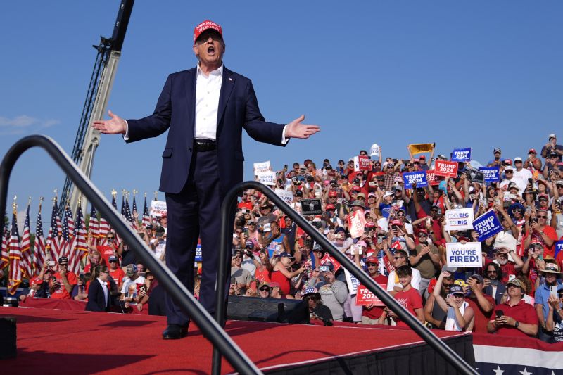 Republican presidential candidate former President Donald Trump arrives for a campaign rally, July 13, in Butler, Pa.