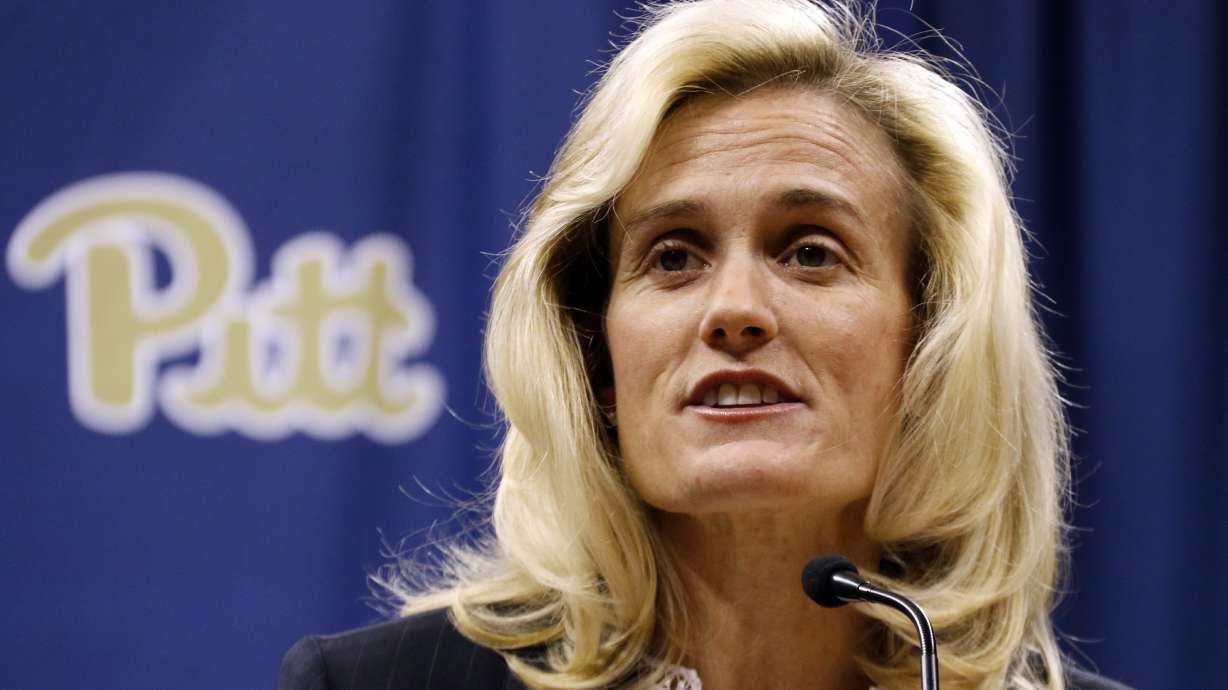 FILE - In this March 20, 2017, file photo, Heather Lyke makes remarks during a news conference in Pittsburgh, Pa.