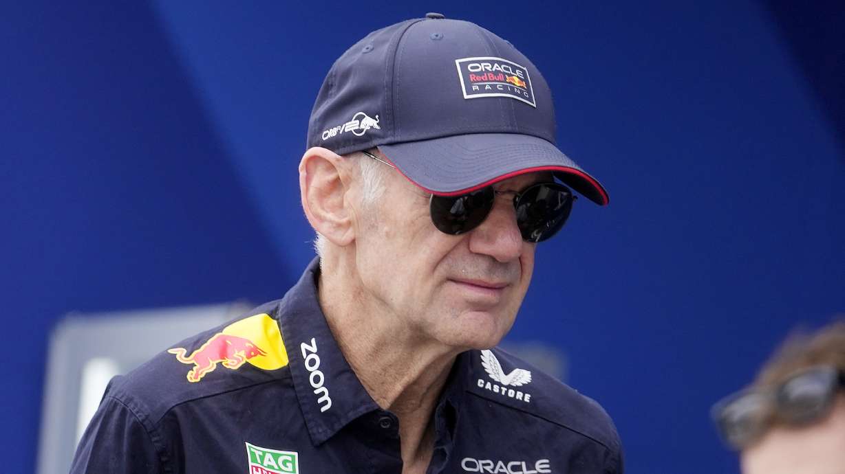 FILE -Red Bull technical director Adrian Newey arrives ahead the third free practice, at the Monaco racetrack, in Monaco, May 25, 2024.