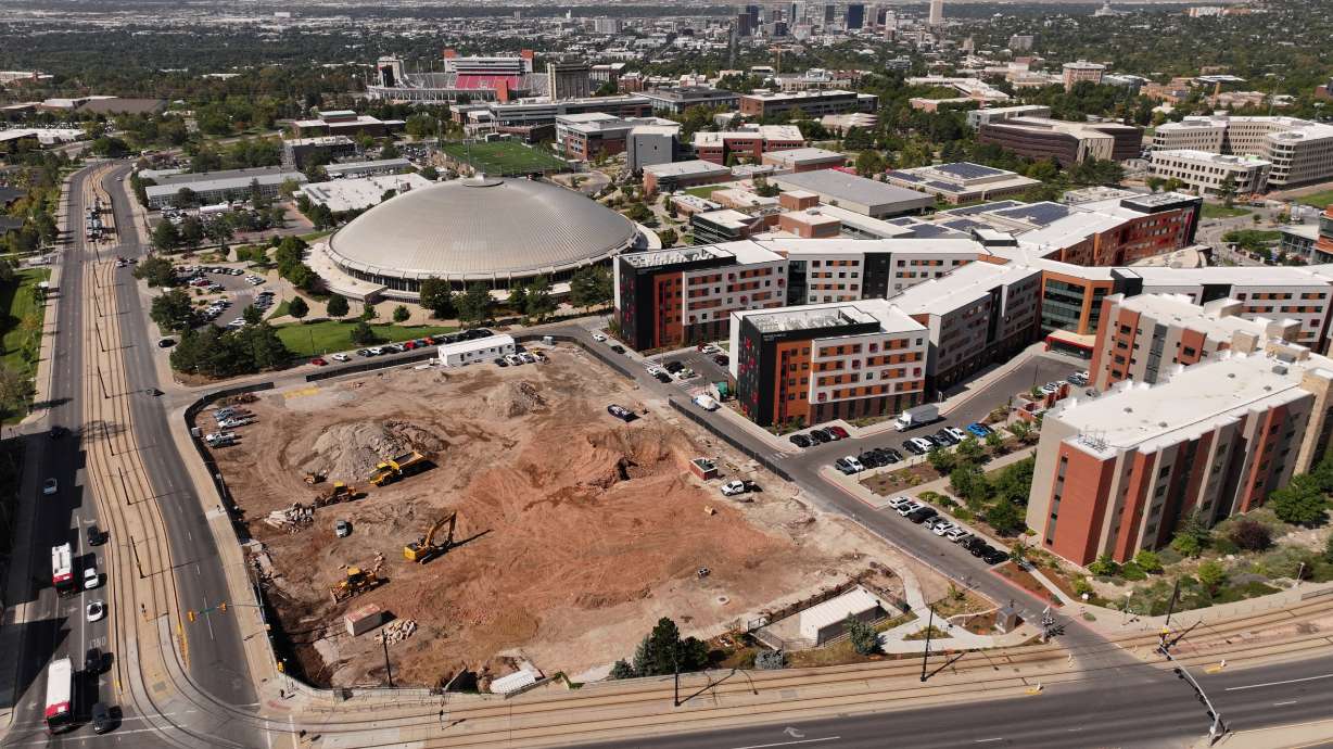 Work is underway on planned infrastructure improvements and site preparation for a new student housing project on the University of Utah campus in Salt Lake City on Tuesday. The University Trustees voted to enter a public-private partnership to develop a 1,450-bed facility at the site.