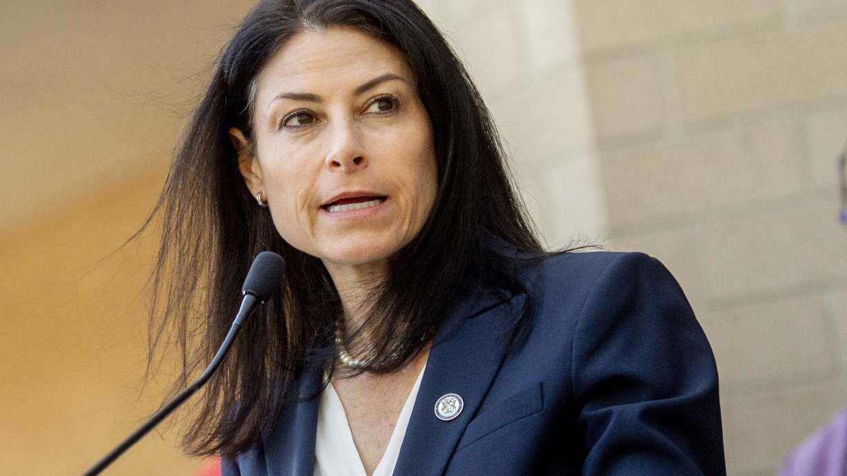 FILE - Michigan Attorney General Dana Nessel speaks during a news conference Sept. 19, 2022, outside of the Genesee County Sheriff's Office in Flint, Mich.